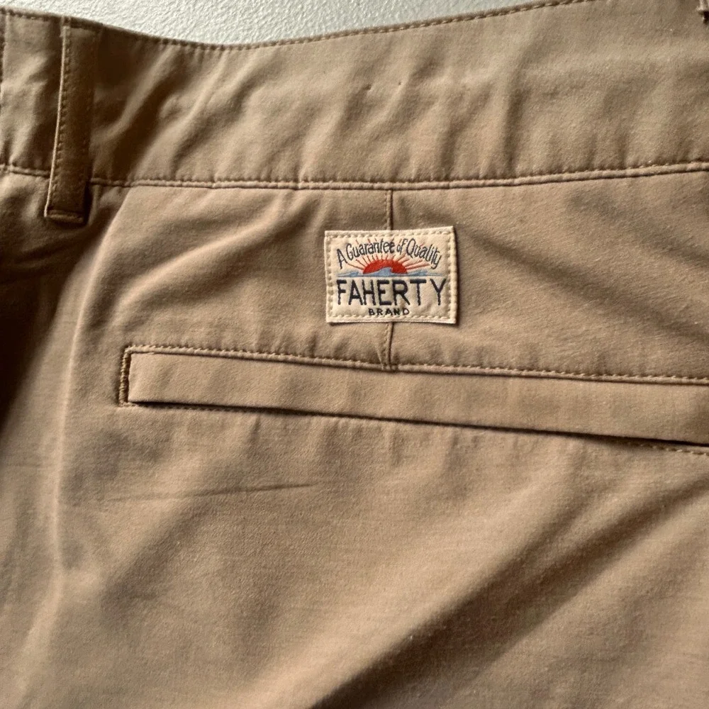 Faherty All Day Shorts 36 Tan Hybrid Quick Dry Stretch Chino